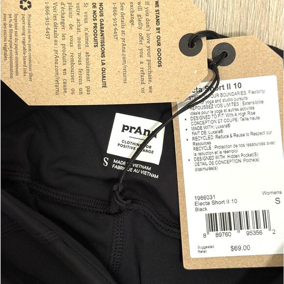 Prana Women's Electa Short II 10" Inseam High Rise Pockets - Black - Small - $69 - Picture 4 of 8